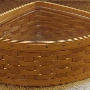 Longaberger Elegant Brown Corner Basket & Protecter